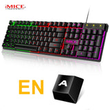 Gamer Keyboard And Mouse PC Gaming Keyboard RGB Backlit Keyboard Rubber Keycaps Wired Russian Keyboard Mouse Gamer Gaming Mouse