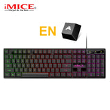 Gaming keyboard Wired Gaming Mouse Kit 104 Keycaps With RGB Backlight Russian keyboard Gamer Ergonomic Mause For PC Laptop