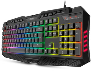 KROM KYRA-membrane Gaming keyboard, en layout, anti-ghosting N-19, WASD function, RGB Rainbow with 9 effects, USB, Black