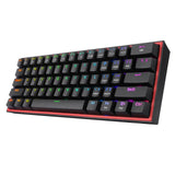 Redragon K617 Fizz 60% Wired RGB Gaming Keyboard 61 Keys Compact Mechanical Keyboard  Linear Red Switch for portable travel