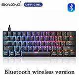 Skyloong Mini Portable 60% Mechanical Keyboard Wireless Bluetooth Gateron Mx RGB Backlight Gaming Keyboard GK61 SK61 For Desktop