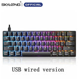 Skyloong Mini Portable 60% Mechanical Keyboard Wireless Bluetooth Gateron Mx RGB Backlight Gaming Keyboard GK61 SK61 For Desktop